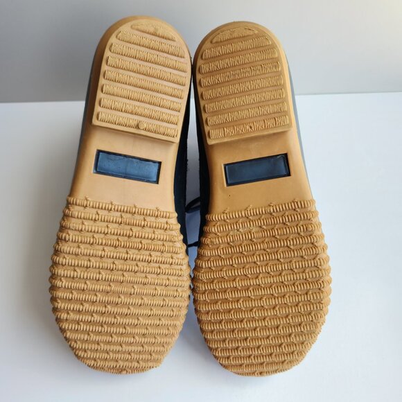 Tommy Hilfiger ROAN Size 9 Navy Plaid Lace Up Duck Boot Faux Fur Lined Rain Boot - Picture 11 of 11